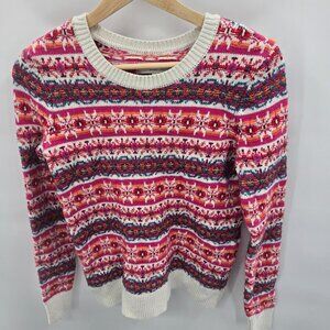 Loft Pullover Fair Isle Crew Neck Pullover Long Sleeved Sweater XS